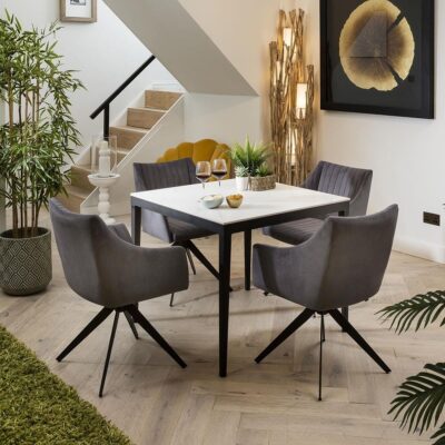 modern dining table and chairs