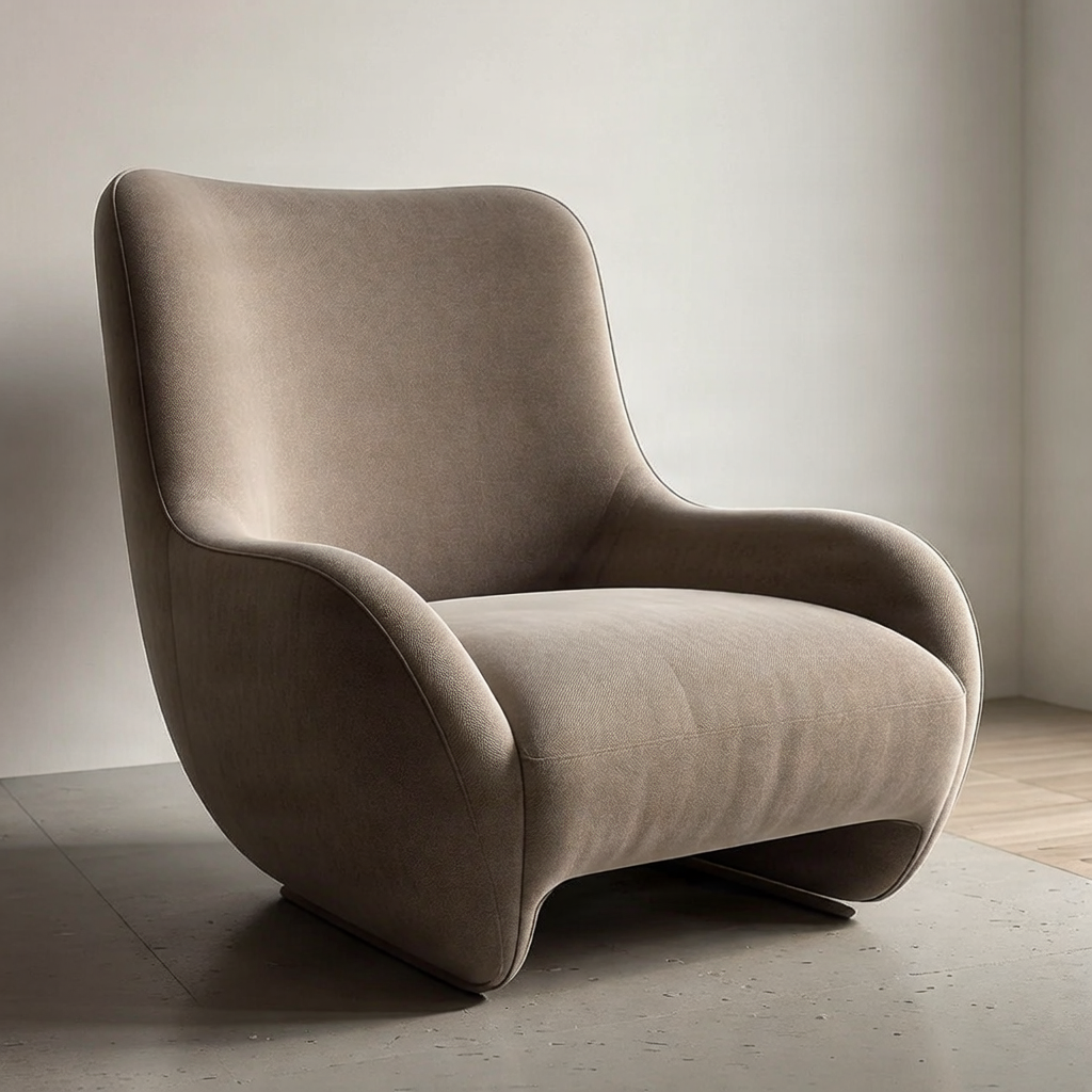 Curved Accent Lounge Chair
